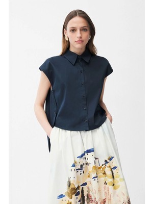 Adl Düğme Detaylı Gömlek Lacivert 13043737002