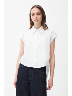 Adl Düğme Detaylı Gömlek Beyaz 13043737002