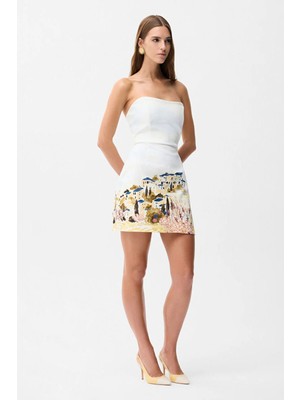 Adl Straplez Mini Elbise Sarı 12446496000