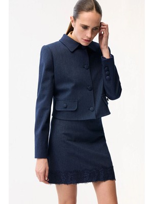 Adl Crop Ceket Lacivert 11945693002