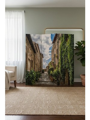 Artavessa Dekoratif 3 Kanatlı Dijital Baskılı Kanvas Paravan - Seperatör - 120X180 cm - Model 8
