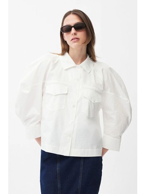 Adl Cep Detaylı Gömlek Beyaz 13046166000