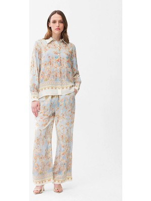 Adl Beli Lastikli Cep Detaylı Desenli Pantolon Mavi 15346454000