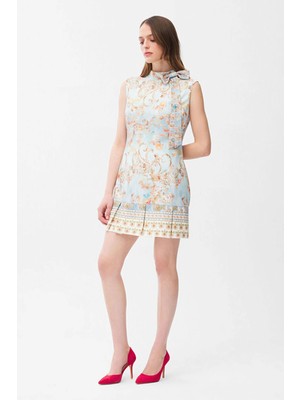 Adl Bağlama Detaylı Elbise Mavi 12446047001