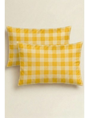 Anılsan Chess 2'li Saten Yastık Kılıfı 50X70 Flaplı Sarı