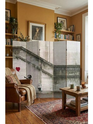 Artavessa Dekoratif 5 Kanatlı Dijital Baskılı Kanvas Paravan - Seperatör - 200X180 cm - Model 1