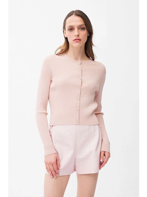 Adl Uzun Kol Triko Hırka Pudra 13446626000
