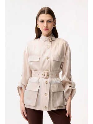 Adl Cep Detaylı Ceket Bej 11946303000