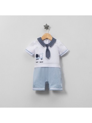Jolly Joy Araba Baskılı Erkek Bebek Tulum  - Mavi - 0 - 1 Ay Mavi