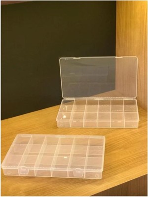 Yiğit Aksesuar 1 Adet 18 Bölmeli Düzenleyici 10*18 cm Takı Malzemeleri Hobi Elişi Kutusu