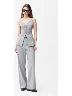 adL Gabardin Bol Pantolon Gri 15342103011