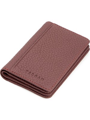Tergan Pembe Hakiki Deri Unisex Kredi Kartlık - S1KK00001601-V3K