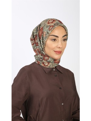 Lo'cella Pamuklu Soft Eşarp 4550-8 Mint-Taba