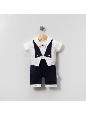 Jolly Joy Cepkenli Desenli Erkek Bebek Tulum - Lacivert - 0 - 1 Ay Lacivert