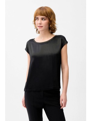 Love My Body Saten Dokuma Bluz Siyah 115L9950000