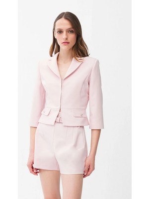 Adl Agraflı Cep Detaylı Gabardin Ceket Pudra 11944859002