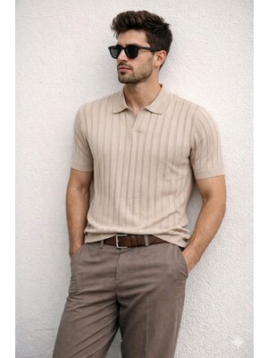 Cool Tarz Erkek Polo Yaka Ince Triko Tişört Yazlık Rahat Kalıp