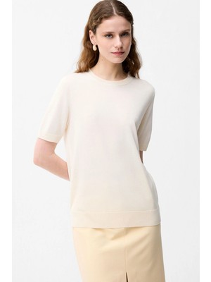 adL Kısa Kol Triko Bluz Vanilya 11544699001