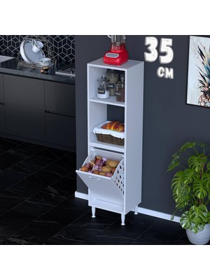 modilayn Aras Sepetli 2 Fırın Bölmeli Mutfak Robotu ve Kahve Köşesi Çok Amaçlı Dolap