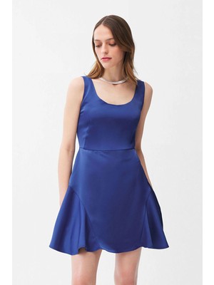 adL Kolsuz Godeli Mini Elbise Lacivert 12446158000