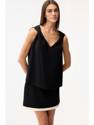 Love My Body V Yaka Bluz Siyah 115L9923000