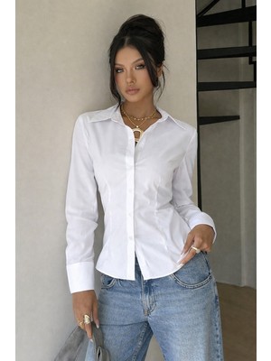 Tarz Cool Kadın Premium Gömlek Slim Fit Uzun Kollu Şık Ofis Günlük Kombin Basic Klasik Gömlek