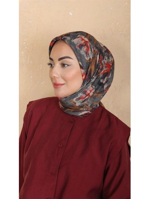 Lo'cella Pamuklu Soft Eşarp 4551-7 Füme