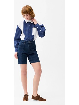 Love My Body Cepli Jean Şort Lacivert 170L9100002