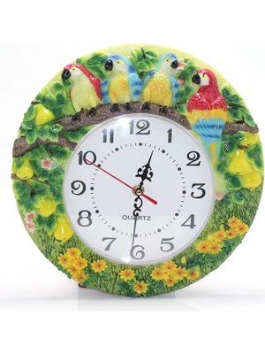Uravas Store Duvara Asmalı Papağanlı Polyester Saat ALK1537