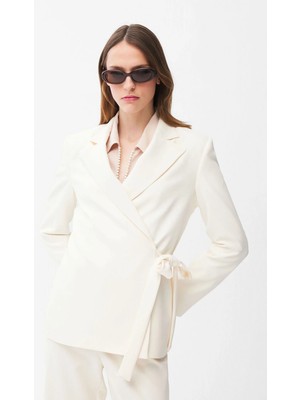 Adl Yandan Bağlamalı Ceket Vanilya 11945733002