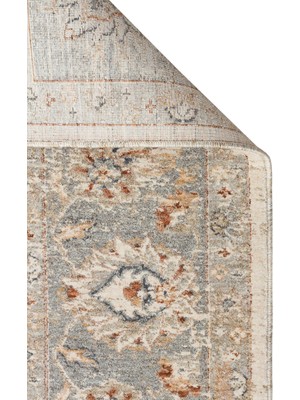 Akbel Halı Efes 04 Krem Gri XW - Geleneksel Uşak Desenlerine Sahip Özel Yumuşak Tuşeli Makine Halısı