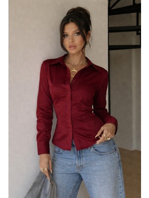 Tarz Cool Kadın Premium Gömlek Slim Fit Uzun Kollu Şık Ofis Günlük Kombin Basic Klasik Gömlek