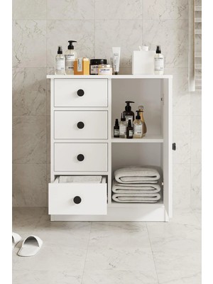Hofga Elmar Çok Amaçlı Banyo Dolabı Beyaz