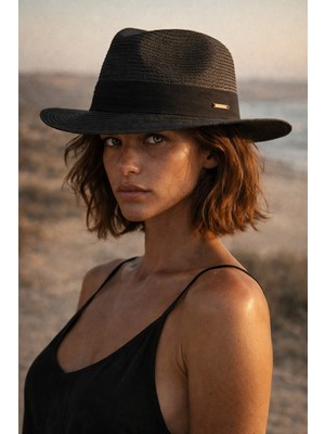 Külah Coastal Shade Ipli Panama Şapka — Keten Bantlı Doğal Hasır Yaz Şapkası