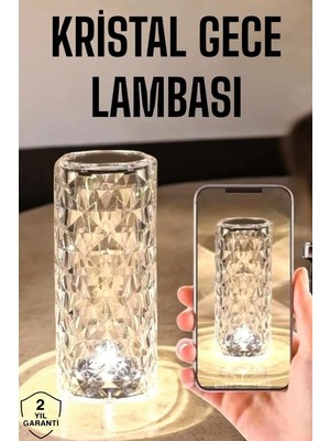 Uravas Store Kristal Dokunmatik Kumandalı Masa Gece Lambası