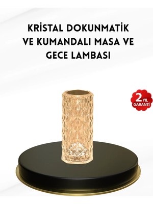 Uravas Store Kristal Tasarımlı Rgb LED Gece Lambası – Kumandalı, Renk Değiştiren Dekoratif Işık