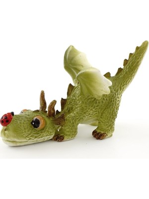 Skygo Top 4414 Minyatür Bahçesi ve Teraryum Uğur Böceği Heykeli ile Oynayan Mini Ejderha, Küçük