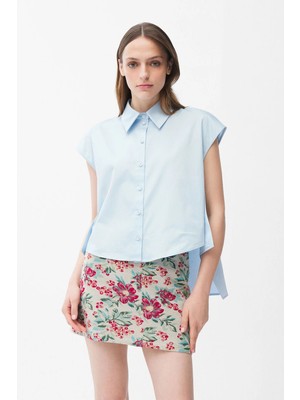 Adl Düğme Detaylı Gömlek Mavi 13043737002