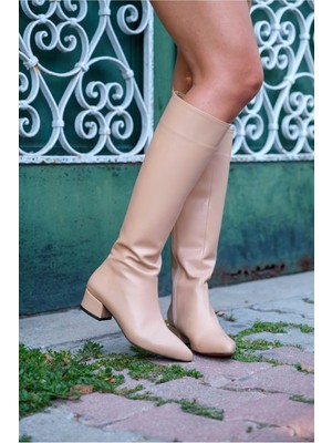 Ayakkabı Ateşi Nude Cilt Tasarım Alçak Topuklu Kadın Ayakkabı Cross