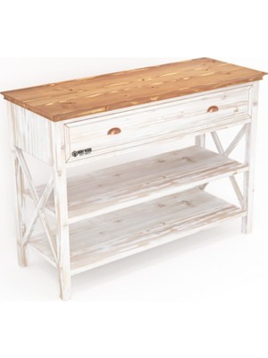 Feyza Design Beyaz Masif Ahşap Dresuar - Modern ve Şık Tasarım