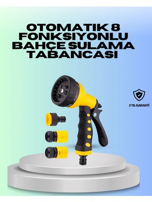Uravas Store Ayarlanabilir Basınçlı 8 Modlu Bahçe Sulama Tabancası Hortum Aparatı