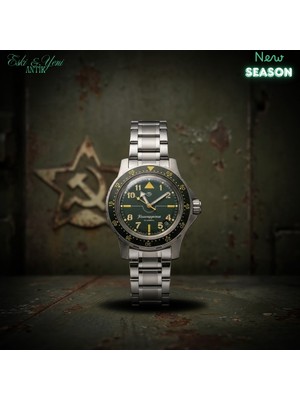 Eski Yeni Antik Vostok Komandirskie 350751 Otomatik Mekanik Saat Siyah Kadran | 31 Taş | 200M Su Geçirmez