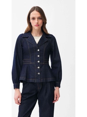 adL Dikiş Detaylı Denim Ceket Lacivert 11946649000