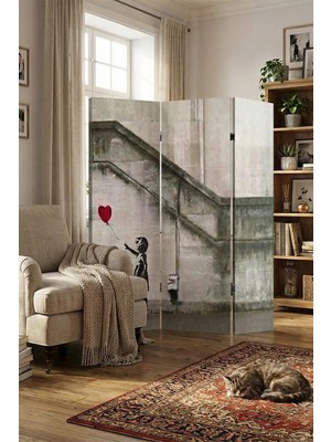 Artavessa Dekoratif 3 Kanatlı Dijital Baskılı Kanvas Paravan - Seperatör - 120X180 cm - Model 1