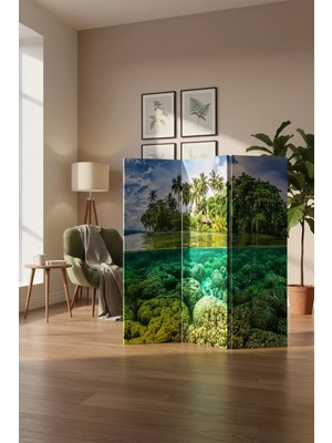 Artavessa Dekoratif 3 Kanatlı Dijital Baskılı Kanvas Paravan - Seperatör - 120X180 cm - Model 12