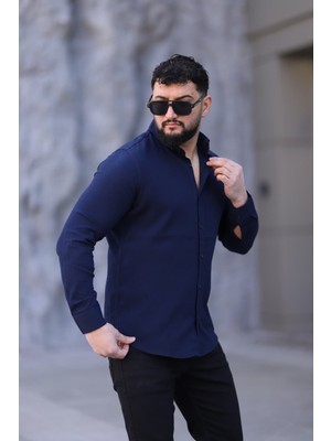 L-KOM Erkek %100 Pamuk Gömlek Uzun Kollu Regular Fit