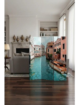 Artavessa Dekoratif 3 Kanatlı Dijital Baskılı Kanvas Paravan - Seperatör - 120X180 cm - Model 3