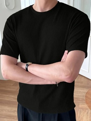 Ru Collective Erkek Kısa Kollu Bisiklet Yaka Triko Tişört