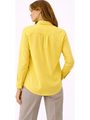 Ru Collective Uzun Kollu Gömlek Düğmeli Klasik Yaka Günlük ve Ofis Şıklığına Uygun - Sarı