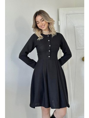Ru Collective Siyah Kısa Klasik Elbise